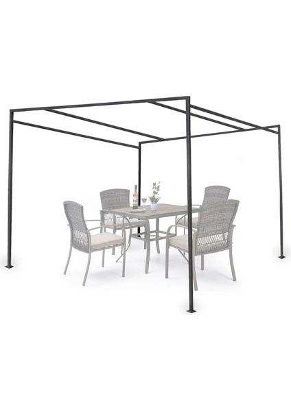 Metal Çardak Kamelya Bahçe Gölgelik Pergola 3 mt x 2,5 mt 2191