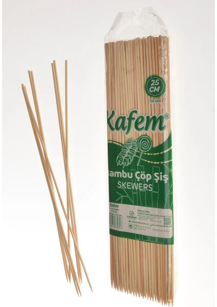 Çöp Şiş Bambu 25 cm 100'lü