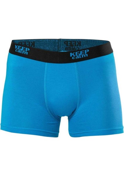 4 Adet Saks Renk Likralı Modal Boxer