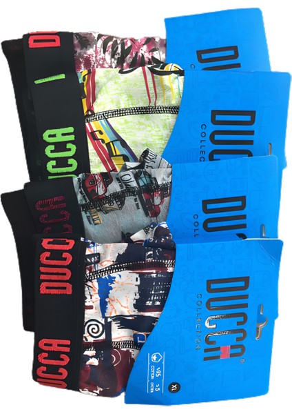 2 Adet Desenli Likralı Boxer