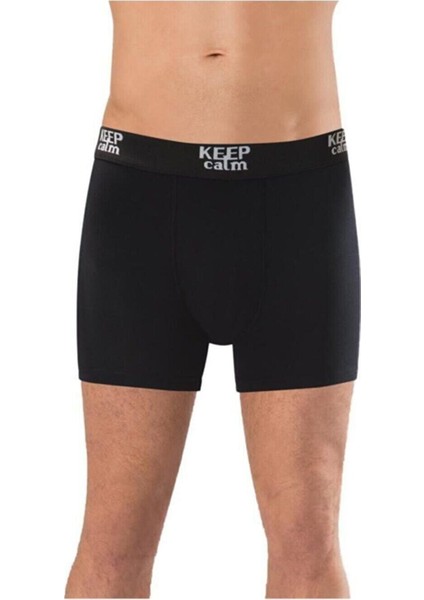 5 Adet Siyah Renk Likralı Modal Boxer