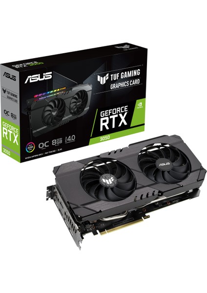 ASUS GEFORCE TUF RTX 3050 8GB 128bit GDDR6 1852MHz OC HDMI 3xDP RGB (TUF-RTX3050-O8G-GAMING) EKRAN KARTI