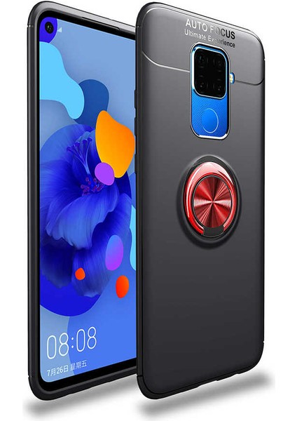 Huawei Mate 30 Lite Uyumlu Kılıf Standlı Manyetik Yüzüklü Esnek Yumuşak Silikon Case