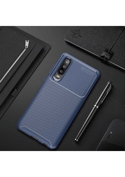 Huawei P30 Uyumlu Kılıf Legion Series Flexible Soft Carbon Design Case