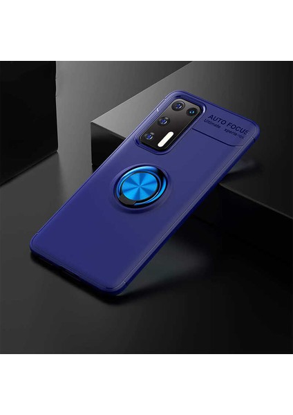 Huawei P40 Uyumlu Kılıf Standlı Manyetik Yüzüklü Esnek Yumuşak Silikon Case