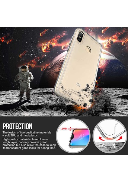 Xiaomi Mi A2 Lite Uyumlu Kılıf Şeffaf Sert Ultra Koruma Teknolojisi Transparent Case