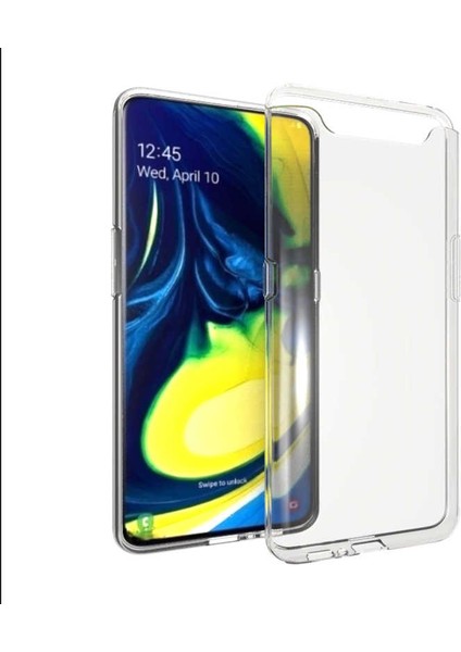 Samsung Galaxy A80 Uyumlu Kılıf Case, Soft, Transparent, Şeffaf Ultra Esnek Ince Silikon