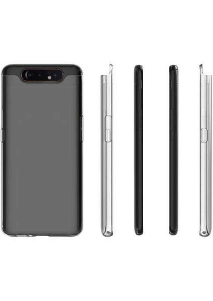 Samsung Galaxy A80 Uyumlu Kılıf Case, Soft, Transparent, Şeffaf Ultra Esnek Ince Silikon