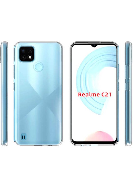 Realme C21 Uyumlu Kılıf Case, Soft, Transparent, Şeffaf Ultra Esnek Ince Silikon