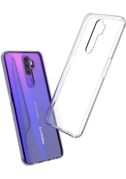 Oppo A5-A9 2020 Uyumlu Kılıf Case, Soft, Transparent, Şeffaf Ultra Esnek Ince Silikon