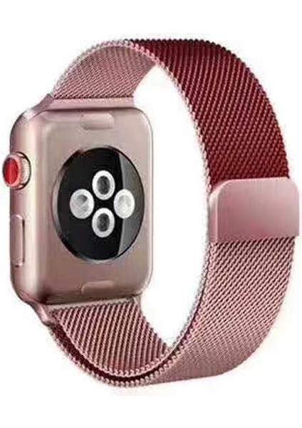 Apple Watch 40MM Uyumlu Akıllı Saat Için Kordon Metal Tel-Örgü Dizayn Mıknatıslı Sağlam Tasarım