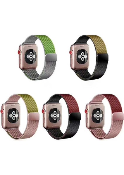 Apple Watch 40MM Uyumlu Akıllı Saat Için Kordon Metal Tel-Örgü Dizayn Mıknatıslı Sağlam Tasarım fırsatları