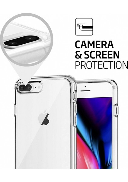 Apple iPhone 7-8 Plus Uyumlu Kılıf Case, Şeffaf Ultra Koruma Hard Transparent Ultra Protected