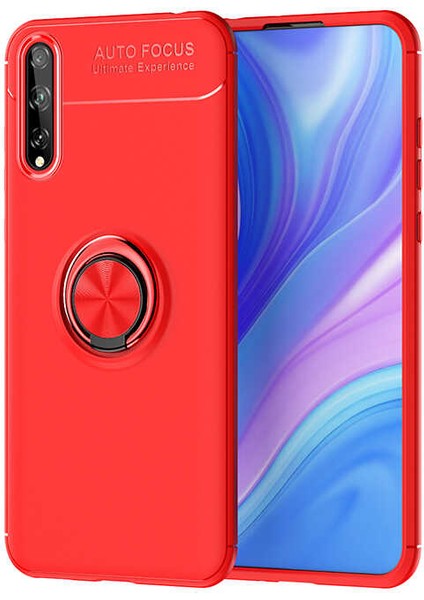 Huawei P Smart S (Y8P) Uyumlu Kılıf Standlı Manyetik Yüzüklü Esnek Yumuşak Silikon Case