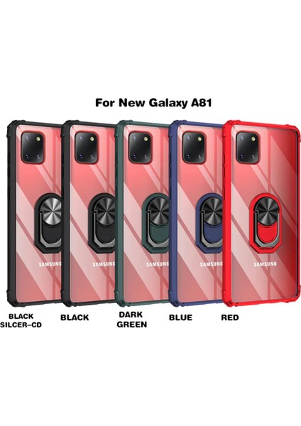 Samsung Galaxy Note 10 Lite Uyumlu Kılıf Standlı Yüzüklü Şeffaf Metal Ring Ultra Protective Case modelleri