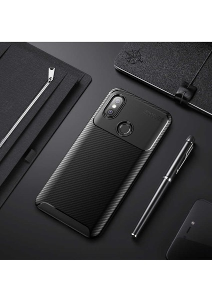 Xiaomi Redmi Note 6 Pro Uyumlu Kılıf Legion Series Flexible Soft Carbon Design Case