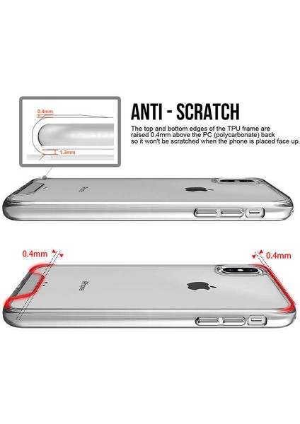 Apple iPhone x Uyumlu Kılıf Şeffaf Sert Ultra Koruma Teknolojisi Transparent Case