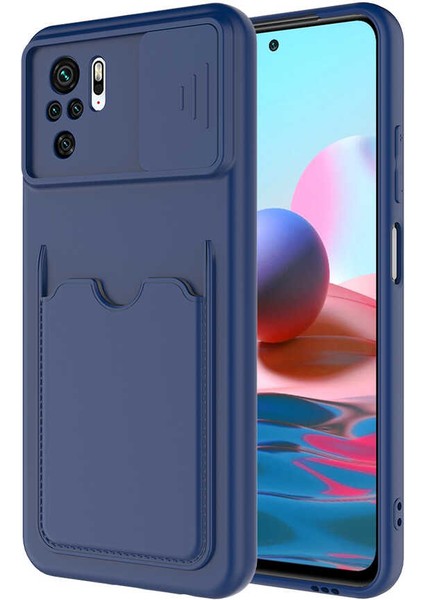 Xiaomi Redmi Note 10S Uyumlu Kılıf ​sürgülü Lens Koruma Kart Bölmeli Fit Özel Koleksiyon Case