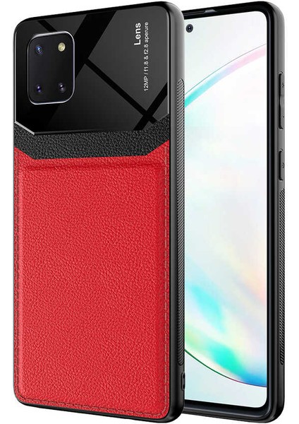 Samsung Galaxy Note 10 Lite Uyumlu Kılıf Deri Tasarım Sert Lens Koleksiyonu, Yüksek Malzeme Kalitesi