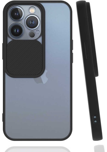 Apple iPhone 13 Pro Uyumlu Kılıf Kayar Sürgülü Lens Koruma Sliding Lens Protective Case