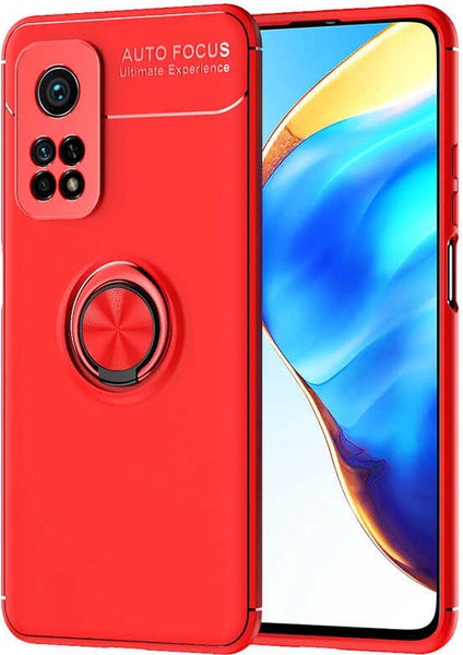 Xiaomi Mi 10T Pro 5g Uyumlu Kılıf Standlı Manyetik Yüzüklü Esnek Yumuşak Silikon Case