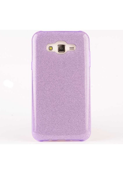 Samsung Galaxy J7 Uyumlu Kılıf Simli Pırıltı Koleksiyonu Çift Katmanlı Pürüzsüz Yüzey
