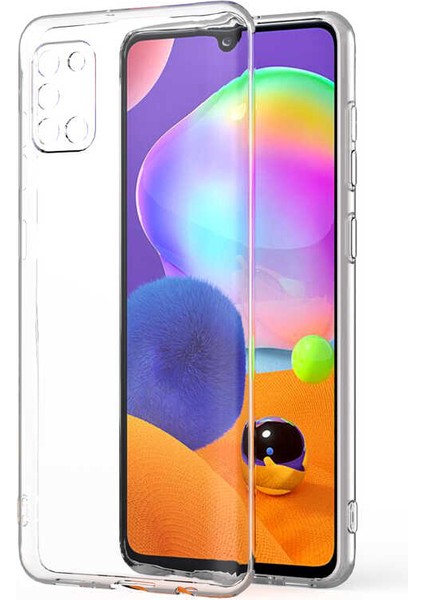 Samsung Galaxy A31 Uyumlu Kılıf Camera Protected Transparent Flexible A+ Quality Cover Case