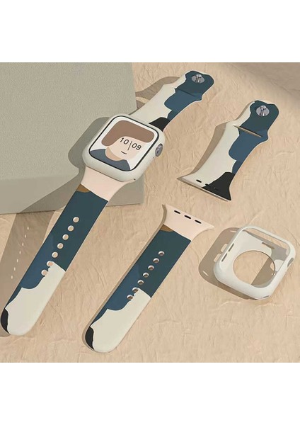 Apple Watch 42MM Uyumlu Akıllı Saat Için Kordon Suya ve Bükülmelere Dayanıklı Esnek, Blue Ink Serisi fiyatları