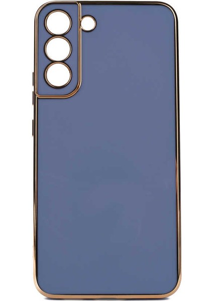 Samsung Galaxy S22 Plus Uyumlu Kılıf Gold Kenar ve Kamera Koruma Çerçevesi, Ultra Protection Case