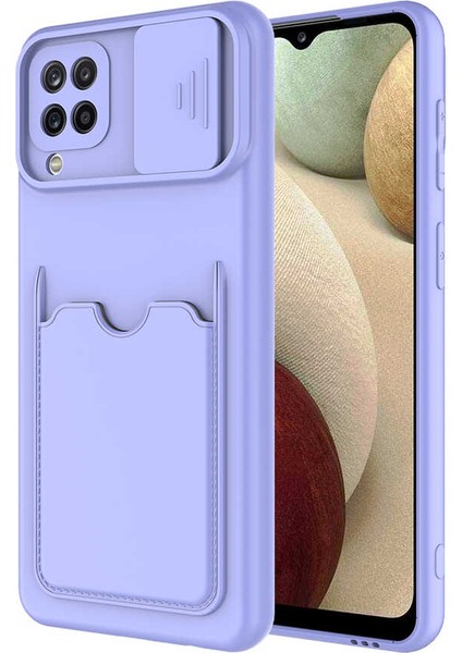 Samsung Galaxy M32 Uyumlu Kılıf ​sürgülü Lens Koruma Kart Bölmeli Fit Özel Koleksiyon Case