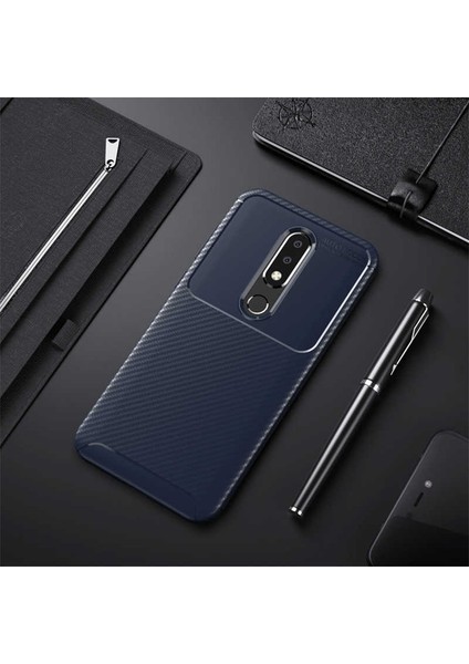 Nokia 5.1 Plus Uyumlu Kılıf Legion Series Flexible Soft Carbon Design Case