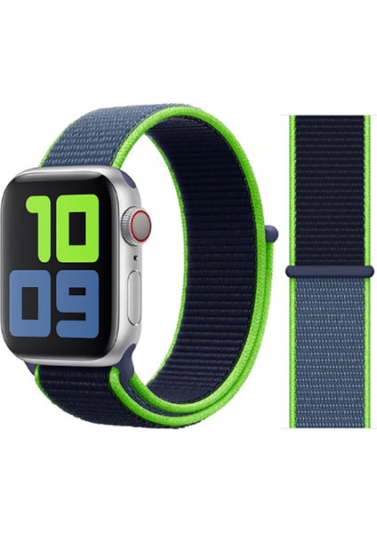 Apple Watch 38MM Uyumlu Akıllı Saat Için Kordon Naylon Örgü Işlemeli Koleksiyon Elite Tasarım