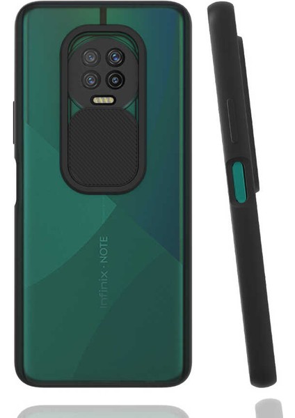 Infinix Note 7 Uyumlu Kılıf Kayar Sürgülü Lens Koruma Sliding Lens Protective Case