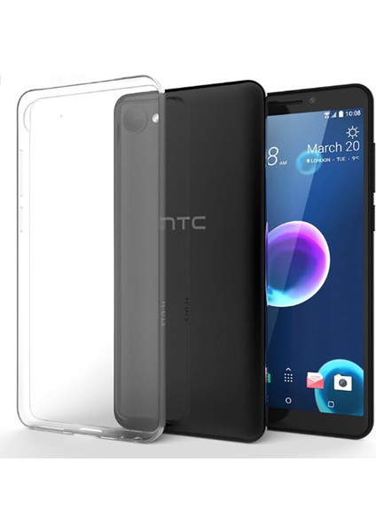 Htc Desire 12 Uyumlu Kılıf Case, Soft, Transparent, Şeffaf Ultra Esnek Ince Silikon