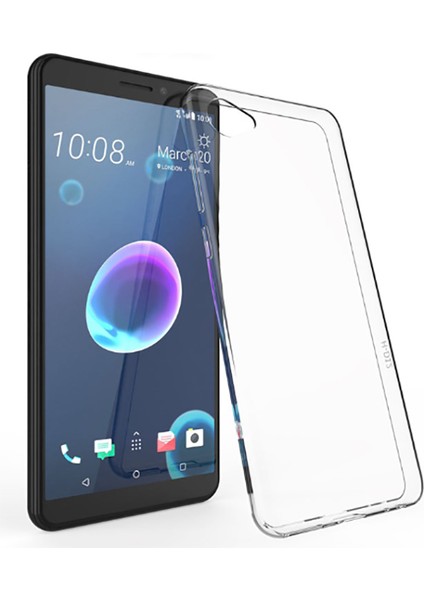 Htc Desire 12 Uyumlu Kılıf Case, Soft, Transparent, Şeffaf Ultra Esnek Ince Silikon