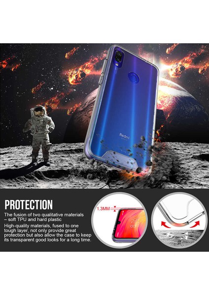 Xiaomi Redmi Note 7 Uyumlu Kılıf Şeffaf Sert Ultra Koruma Teknolojisi Transparent Case
