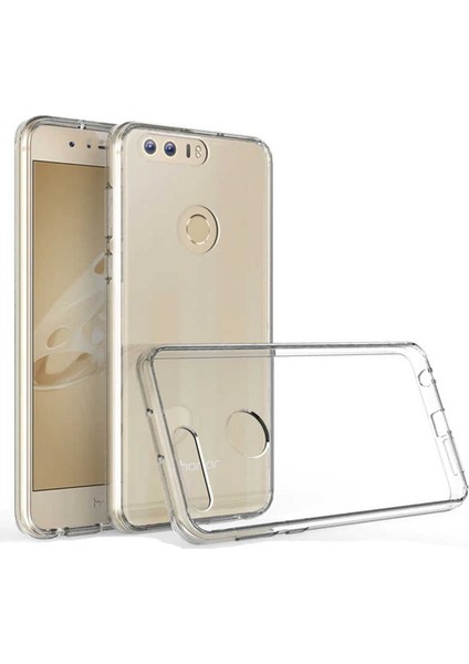 Huawei Honor 8 Uyumlu Kılıf Case, Soft, Transparent, Şeffaf Ultra Esnek Ince Silikon