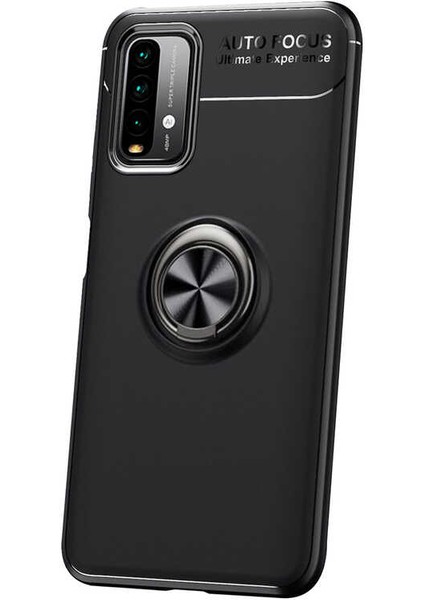 Xiaomi Redmi Note 9 4g Uyumlu Kılıf Standlı Manyetik Yüzüklü Esnek Yumuşak Silikon Case