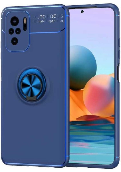 Xiaomi Redmi Note 10 Uyumlu Kılıf Standlı Manyetik Yüzüklü Esnek Yumuşak Silikon Case