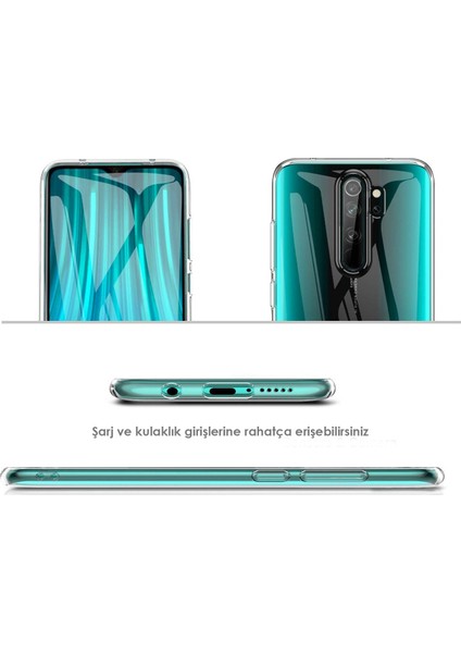 Xiaomi Redmi Note 8 Pro Uyumlu Kılıf Case, Soft, Transparent, Şeffaf Ultra Esnek Ince Silikon