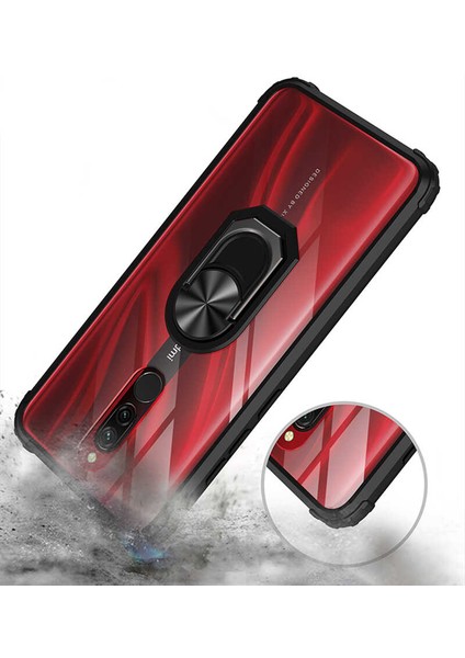 Xiaomi Redmi 8 Uyumlu Kılıf Standlı Yüzüklü Şeffaf Metal Ring Ultra Protective Case indirimleri