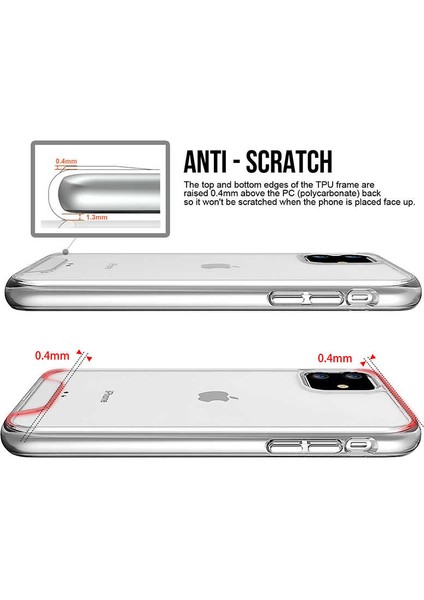 Apple iPhone 11 Uyumlu Kılıf Şeffaf Sert Ultra Koruma Teknolojisi Transparent Case