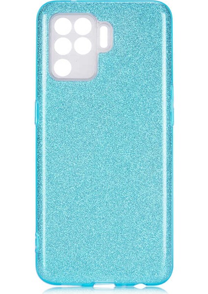 Oppo Reno 5 Lite Uyumlu Kılıf Simli Pırıltı Koleksiyonu Çift Katmanlı Pürüzsüz Yüzey