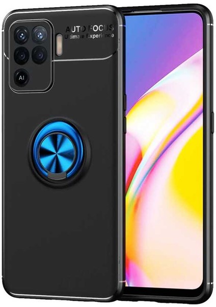 Oppo Reno 5 Lite Uyumlu Kılıf Standlı Manyetik Yüzüklü Esnek Yumuşak Silikon Case