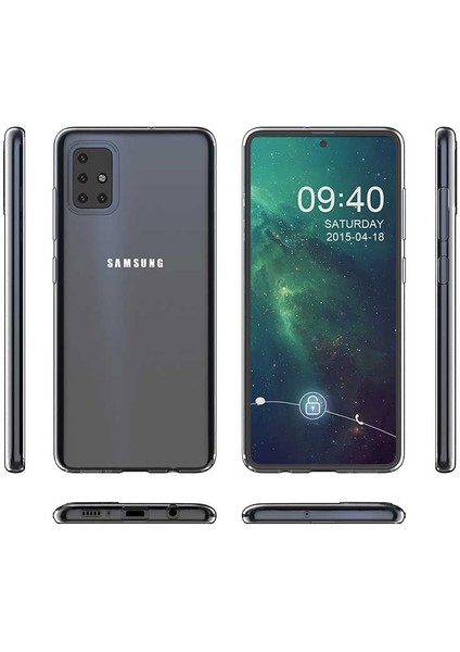 Samsung Galaxy A51 Uyumlu Kılıf Case, Soft, Transparent, Şeffaf Ultra Esnek Ince Silikon