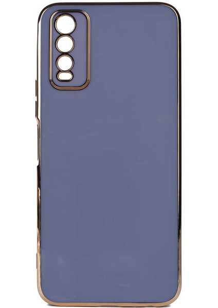 Vivo Y11S Uyumlu Kılıf Gold Kenar ve Kamera Koruma Çerçevesi, Ultra Protection Case