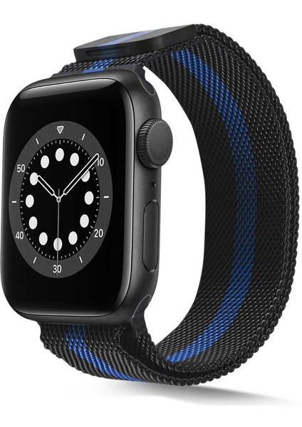 Apple Watch 44MM Uyumlu Akıllı Saat Için Kordon Metal Tel-Örgü Işlemeli Special Sağlam Tasarım