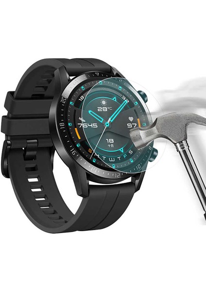 Huawei Gt 2 (46MM) Uyumlu Saat Ekran Koruyucu Tam Kaplayan Hd Cam Clock Screensaver Tempered Glass fiyatları