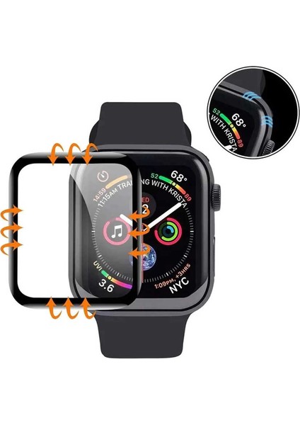 Apple Watch 2/3/4/5/6/se 44MM Uyumlu Akıllı Saat Ekran Koruyucu Tam Kaplayan Esnek Full Body