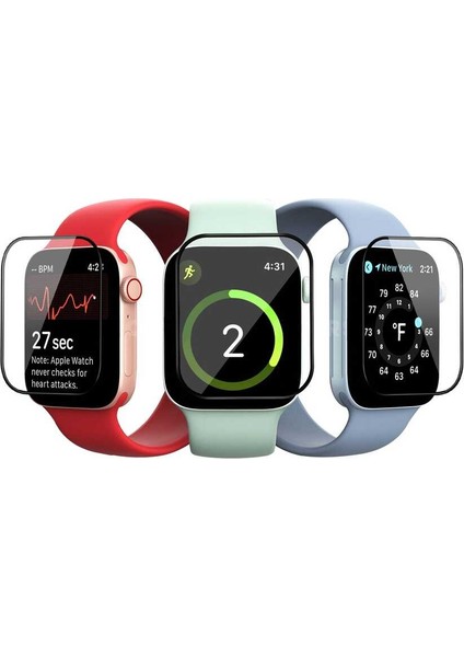 Apple Watch 2/3/4/5/6/se 44MM Uyumlu Akıllı Saat Ekran Koruyucu Tam Kaplayan Esnek Full Body